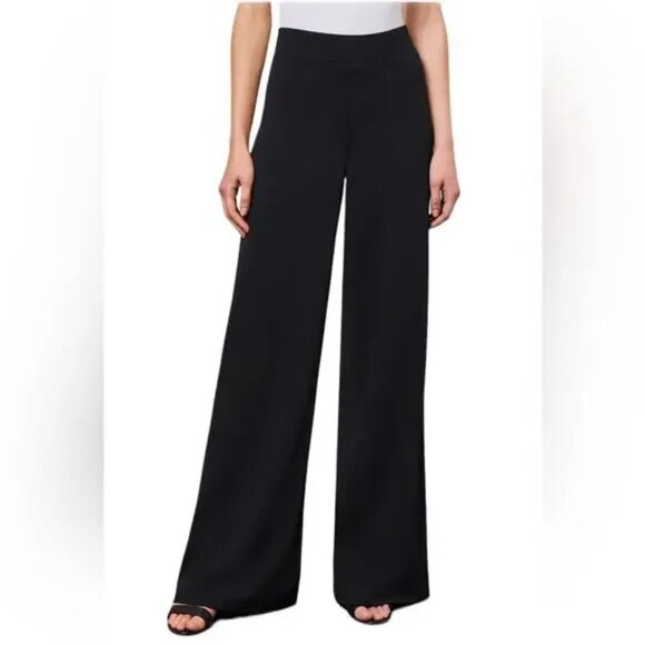 Ming Wang Pull-On Knit Wide Leg Pants Black Size XS - Picture 2 of 9